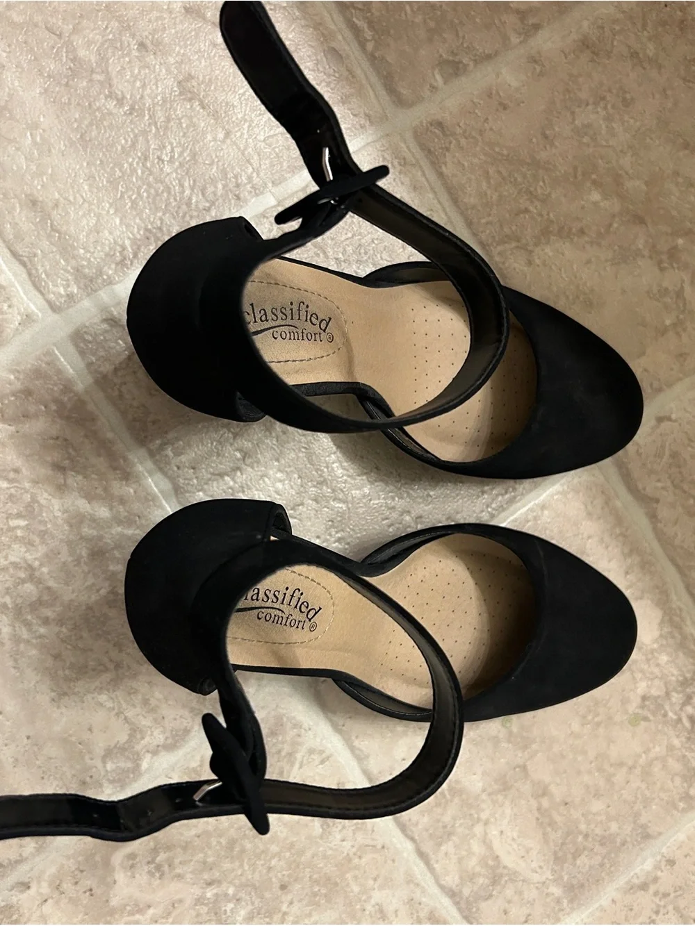 Cityclassified Ankle-Strap Block Heels - Black